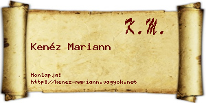 Kenéz Mariann névjegykártya