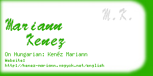mariann kenez business card