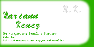 mariann kenez business card